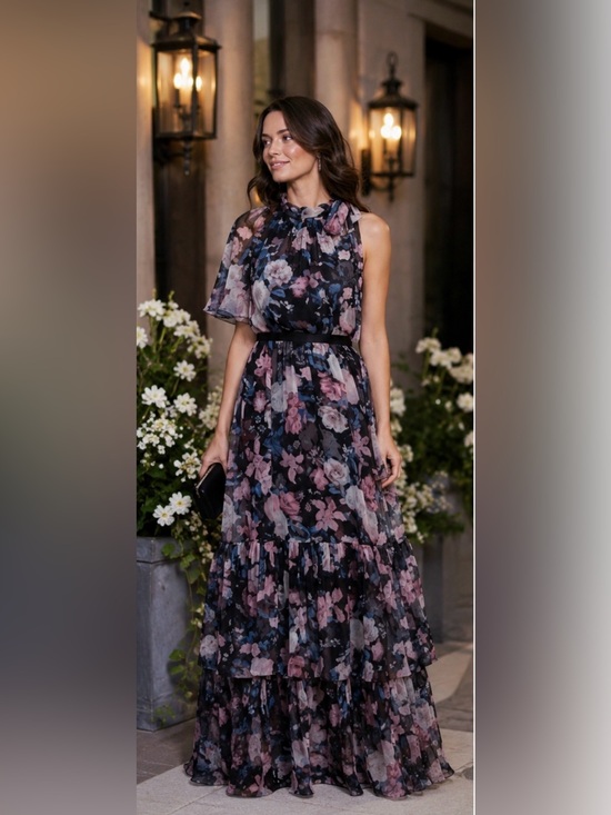 ERDEM Dresses & Skirts - NWT ERDEM Natalina One-sleeve Silk-voile Floral Gown in Pink Dust Bouquet Sz 6